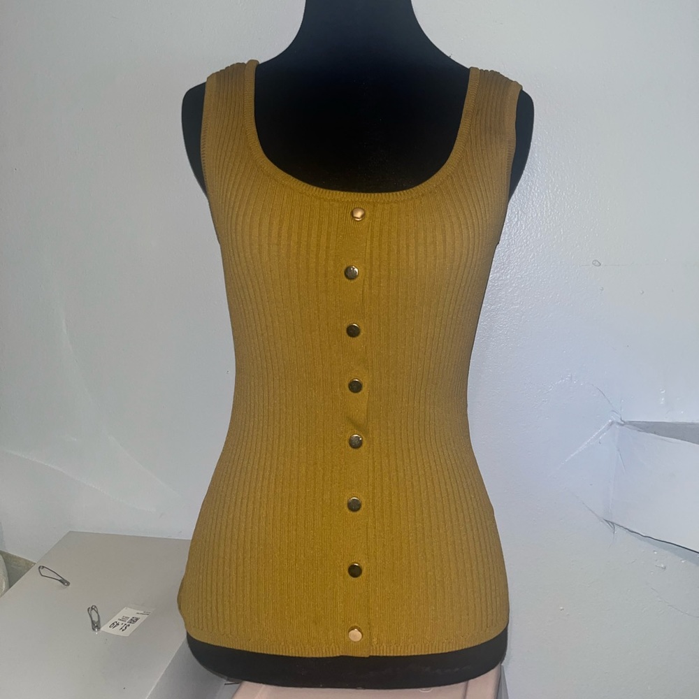 Mustard Yellow Ribbed Tank Top
